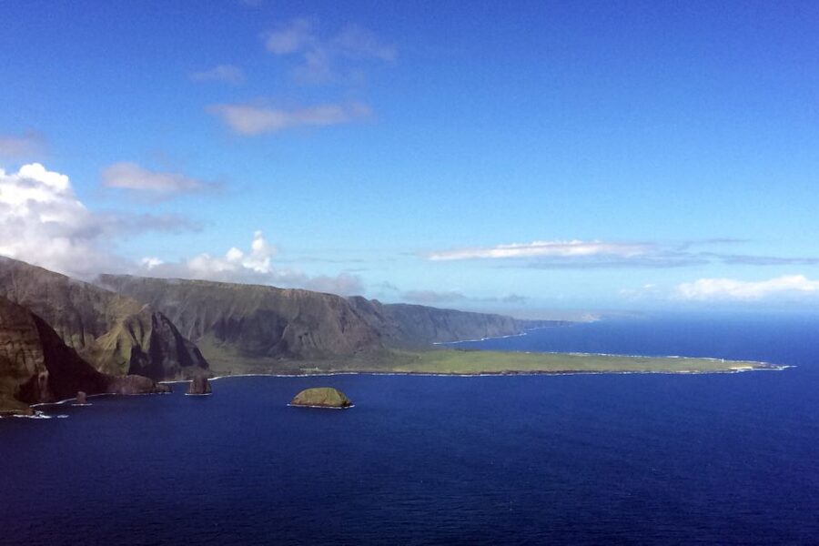 Central Maui: Two-Island Scenic Helicopter Flight to Molokai - Halawa Valley, fish ponds, and the remote north shore