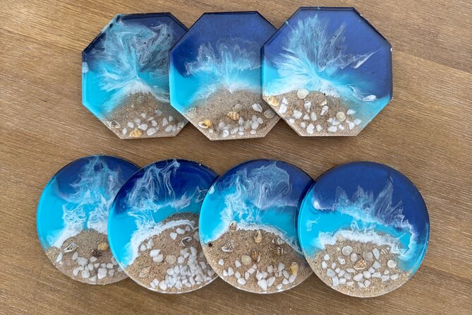 Epoxy Resin Art and Craft Coaster Set Experience - Choosing your design from shells to gold leaf