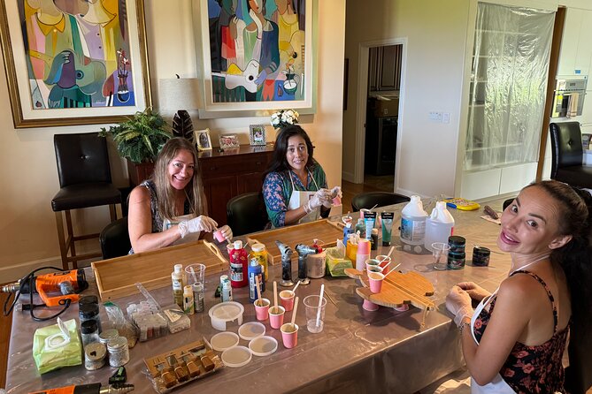 Epoxy Resin Cheese Board Art Class - What you learn during the 90-minute class