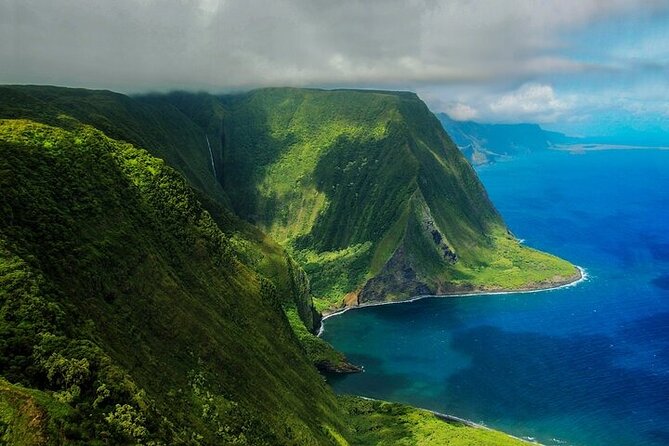 First Class Waterfalls of West Maui and Molokai Helicopter Tour - Molokai’s sea cliffs, Pelekunu Bay, and Kalaupapa