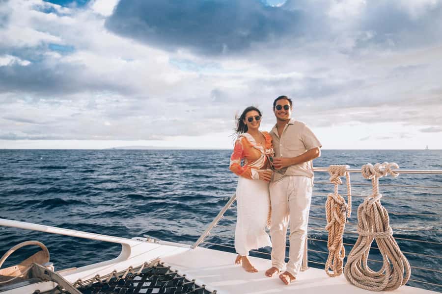 From Ma'alaea: 'Alihilani Sunset Sail Catamaran Tour - Leaving Maalaea Harbor for the open water