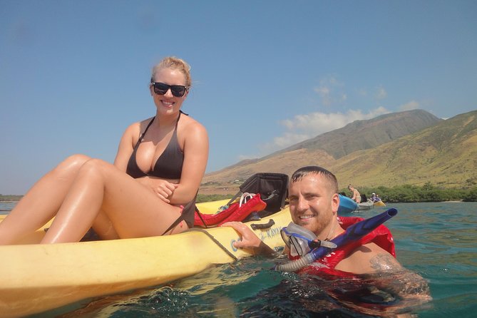 Kayak Whale Watch and Snorkel Hawaiian Islands Whale Sanctuary - Paddling out from Olowalu Beach Reserve