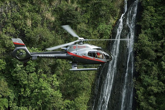 Luxury Helicopter Experience with Hana Rainforest Landing - Jurassic Rock and the approach to Wailua Valley