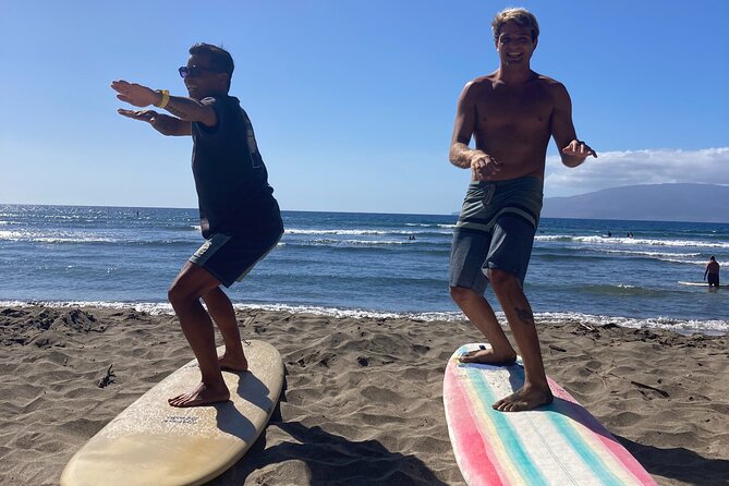 Private Surf Lessons in Lahaina, Maui - Paddling out and catching the first wave