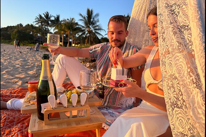 Romantic Sunset Picnic at Pristine Beach with Photo & Video - Sunset Photos and Video